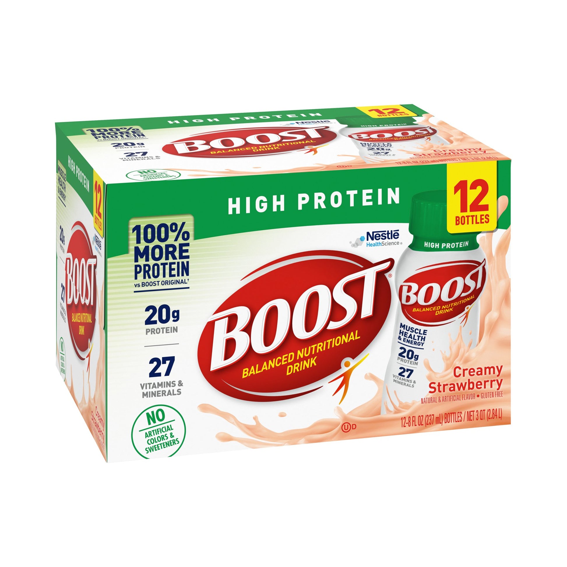 Oral Supplement Boost® High Protein Creamy Strawberry Flavor Liquid 8 oz. Bottle