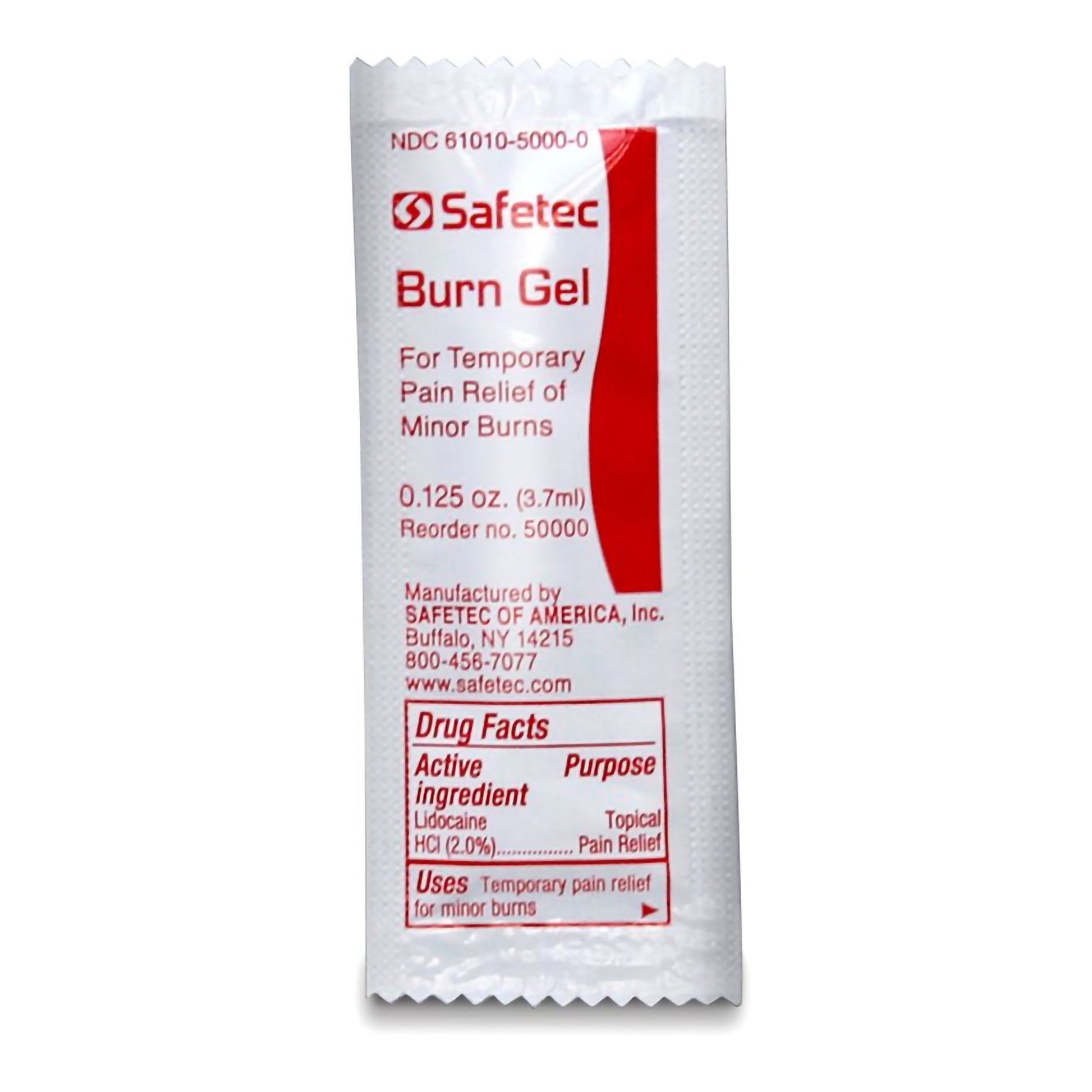 Burn Relief Lidocaine Safetec® Topical Gel 3.5 Gram Individual Packet