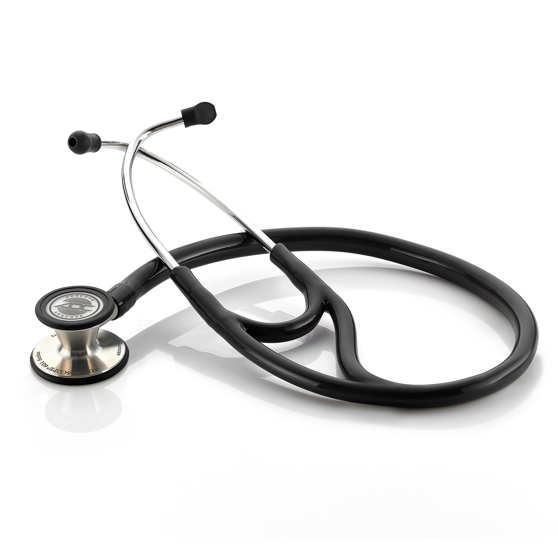 Cardiology Stethoscope Adscope® 601 Black 1-Tube 19 Inch Tube Convertible Chestpiece
