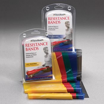Exercise Resistance Band Set TheraBand® Beginner Yellow / Red / Green 5 Inch X 5 Foot Easy Resistance