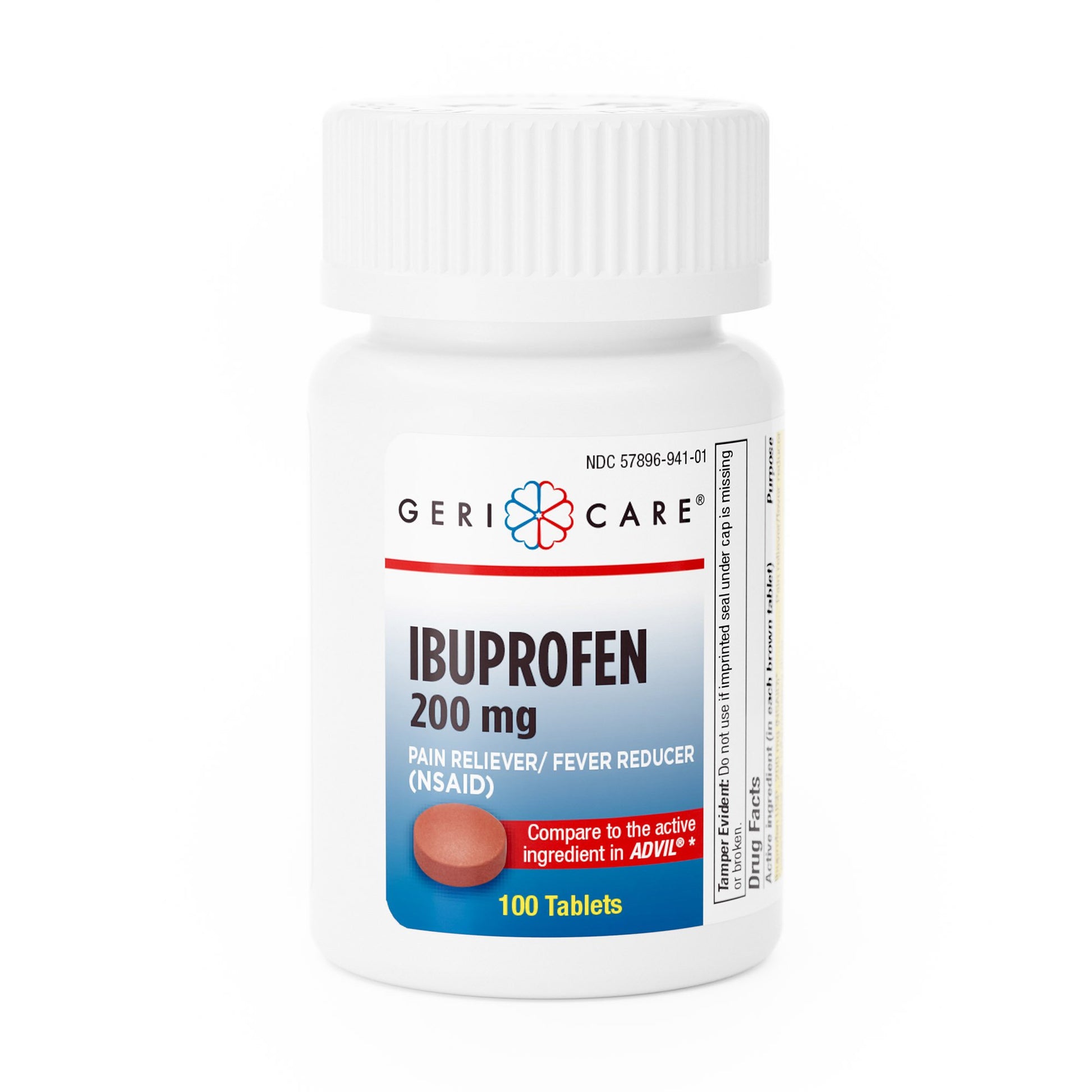Pain Relief Geri-Care® 200 mg Strength Ibuprofen Tablet 100 per Bottle