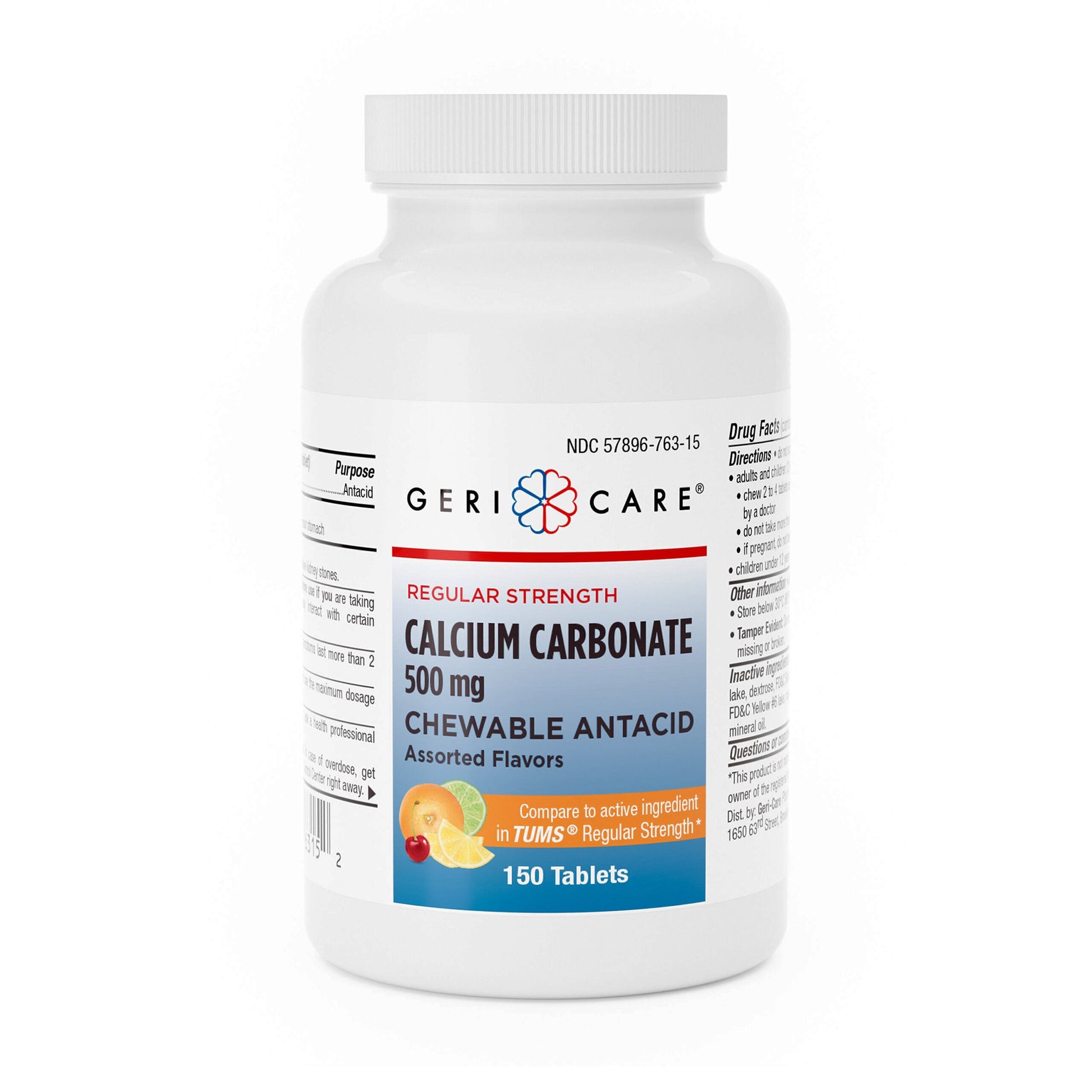 Antacid Geri-Care® 500 mg Strength Chewable Tablet 150 Per Bottle