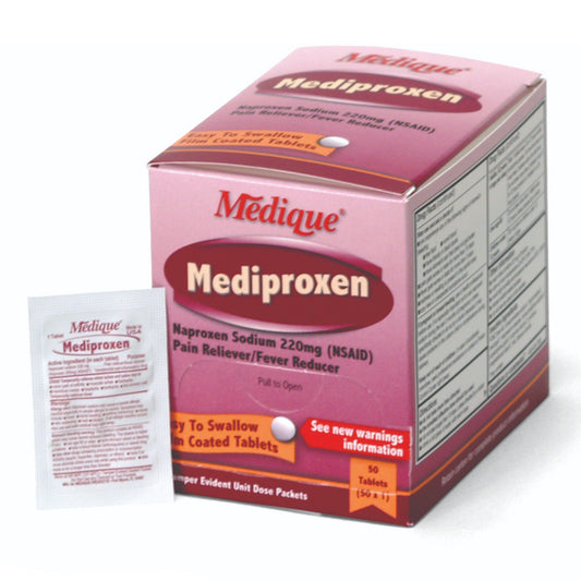Pain Relief Mediproxen 220 mg Strength Naproxen Sodium Tablet 50 per Box