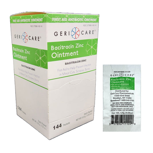 First Aid Antibiotic Bacitracin Zinc Geri-Care® Ointment 0.9 Gram Individual Packet