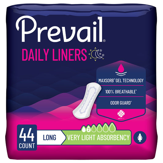 Bladder Control Pad Prevail® Daily 8.35 Inch Length Light Absorbency Polymer Core One Size Fits Most