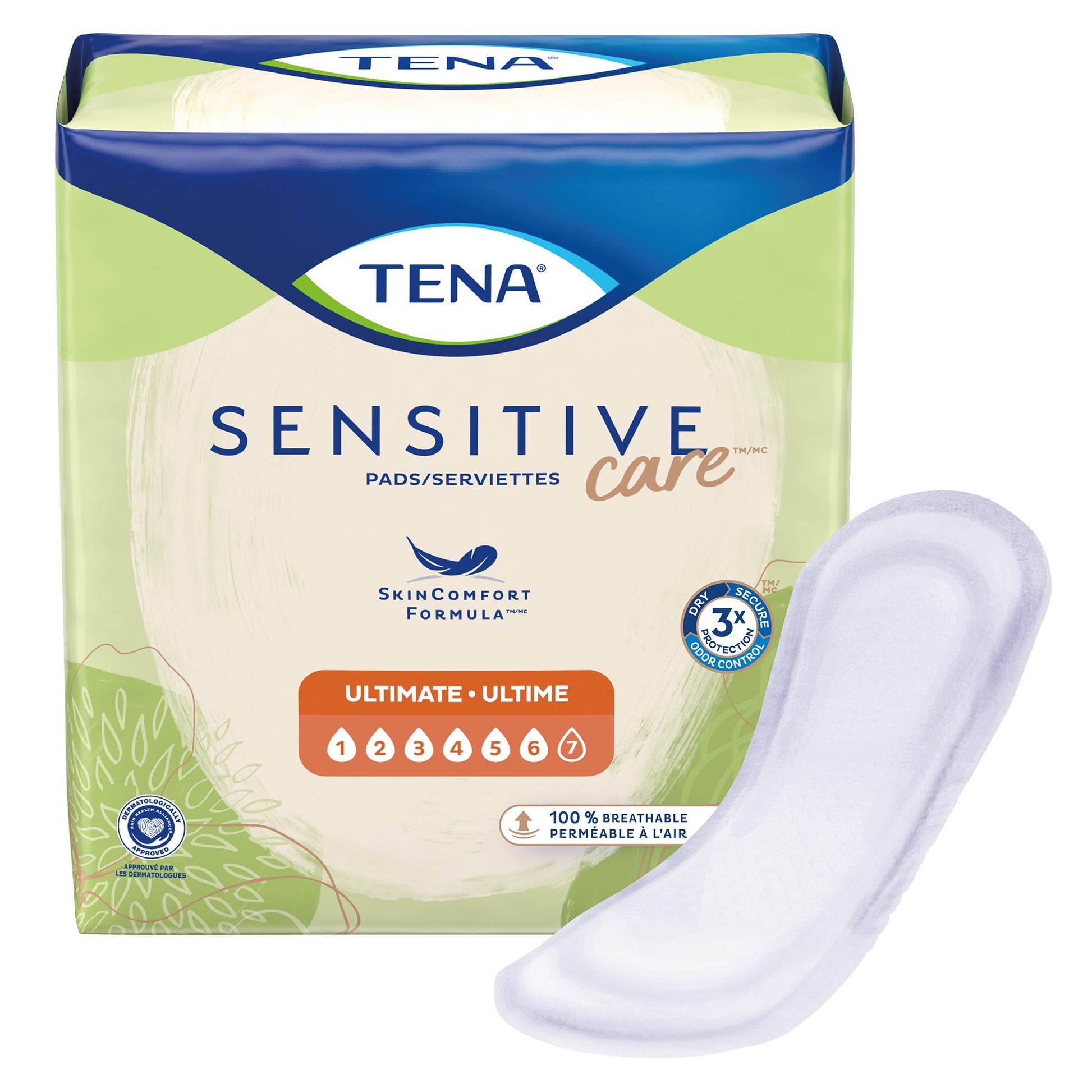 Bladder Control Pad TENA® Sensitive Care Ultimate 16 Inch Length Heavy Absorbency Dry-Fast Core™ One Size Fits Most
