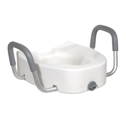 Raised Toilet Seat with Arms drive™ Premium 5 Inch Height Elongated 300 lbs. Weight Capacity
