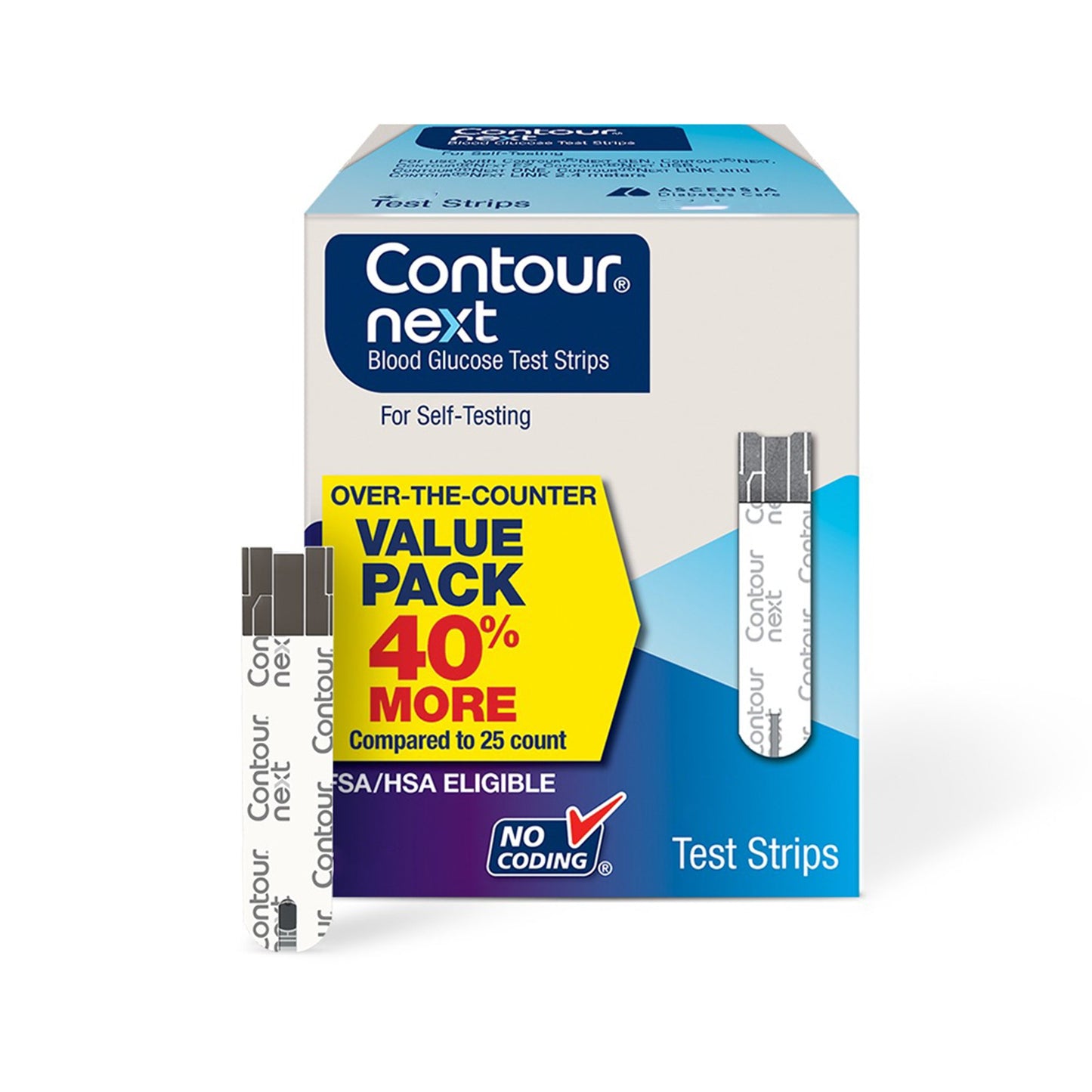 Blood Glucose Test Strips Ascensia® Contour® 50 Strips per Pack For BAYER Contour® Next EZ & Contour® Next Link Blood Glucose Monitoring System