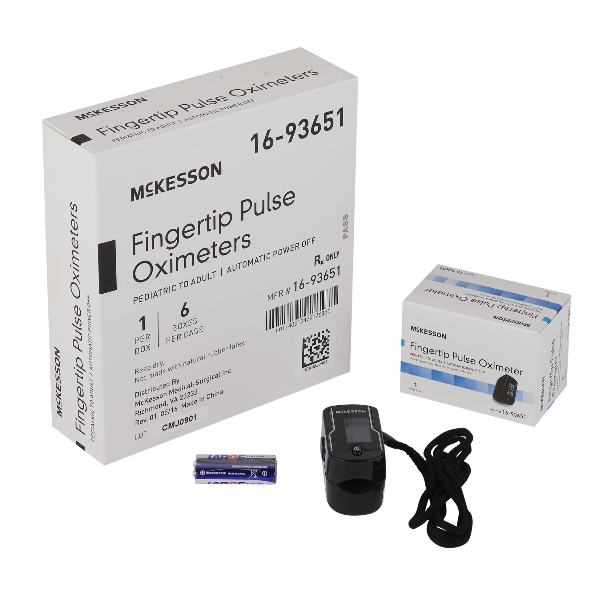 Fingertip Pulse Oximeter McKesson Adult Battery Operated OLED Display
