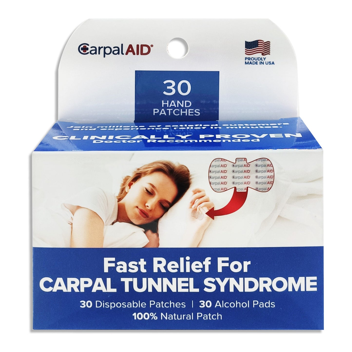 Hand-Based Carpal Tunnel Support Carpal AID® Patch Plastic Left or Right Hand Clear One Size Fits Most