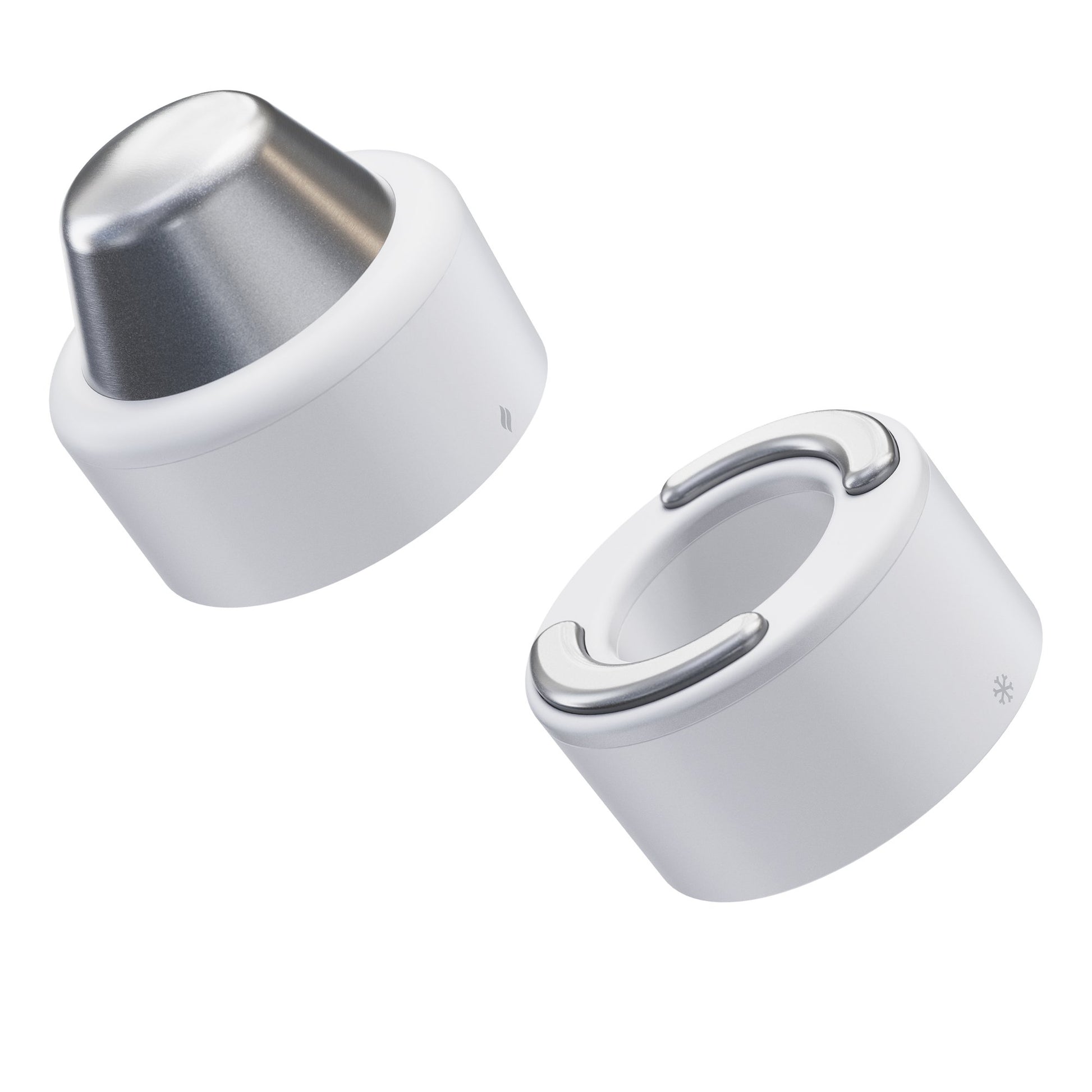 Hand-Held Face Massager & Cleanser Attachment TheraFace Hot and Cold Rings - White 1 Hot Ring, 1 Cold Ring, Travel Pouch
