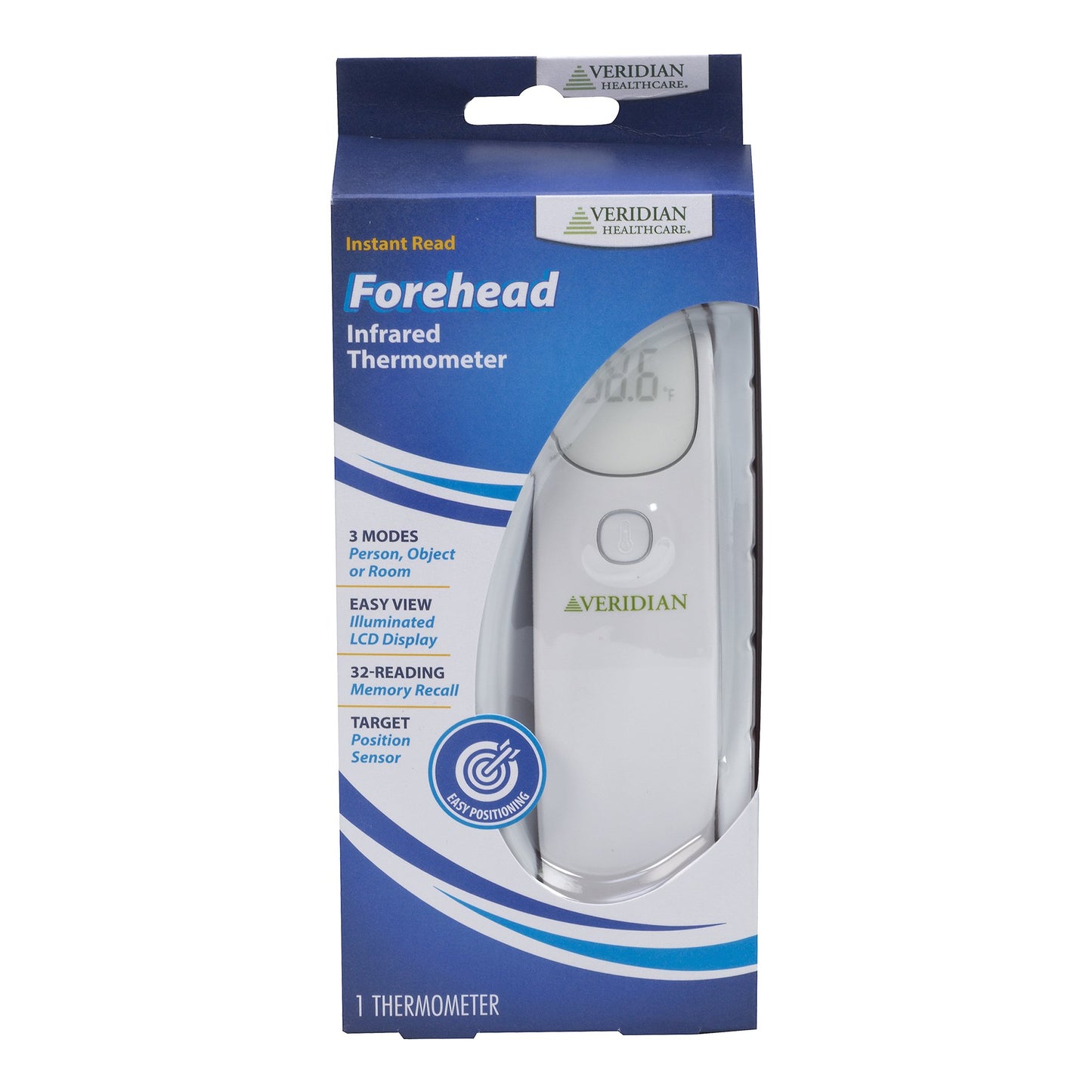 Non-Contact Skin Surface Thermometer Veridian Infrared Skin Probe Handheld