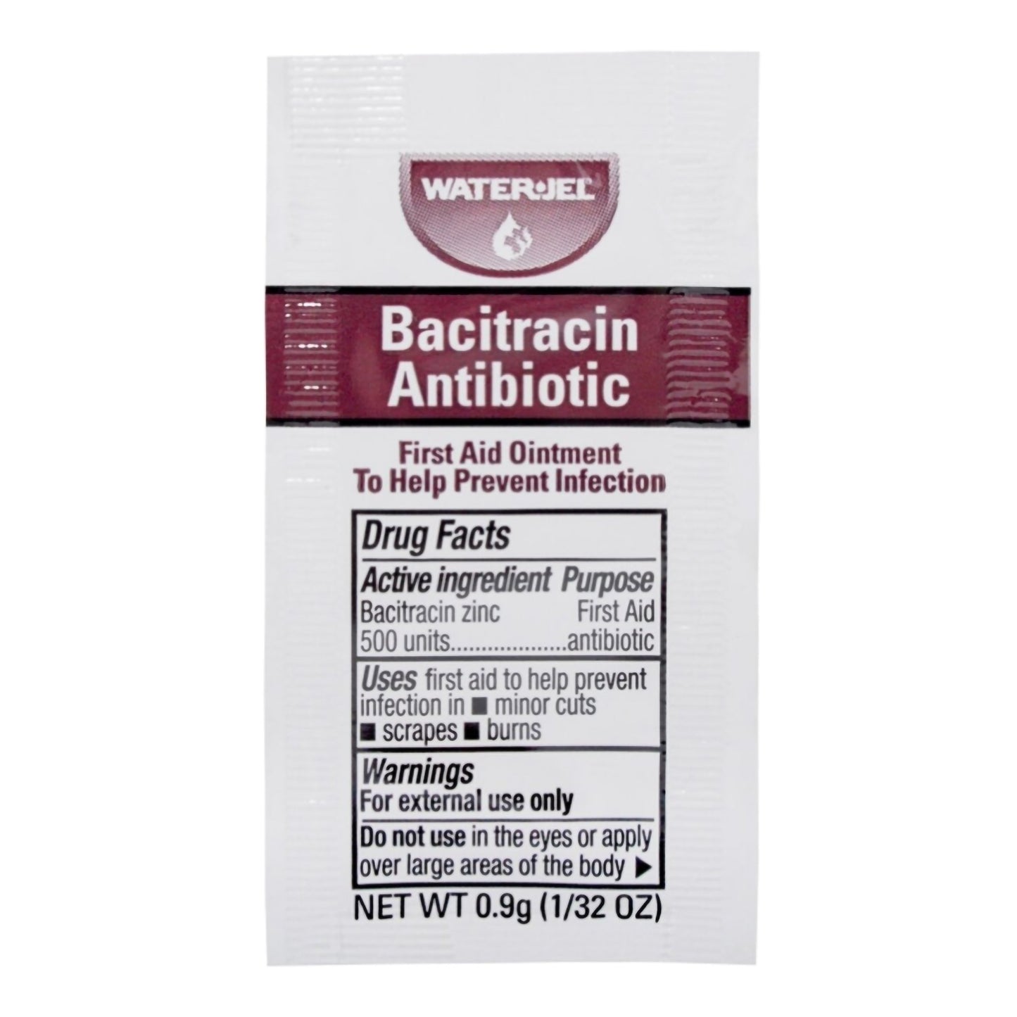First Aid Antibiotic Bacitracin Zinc Water Jel® Ointment 0.9 Gram Individual Packet