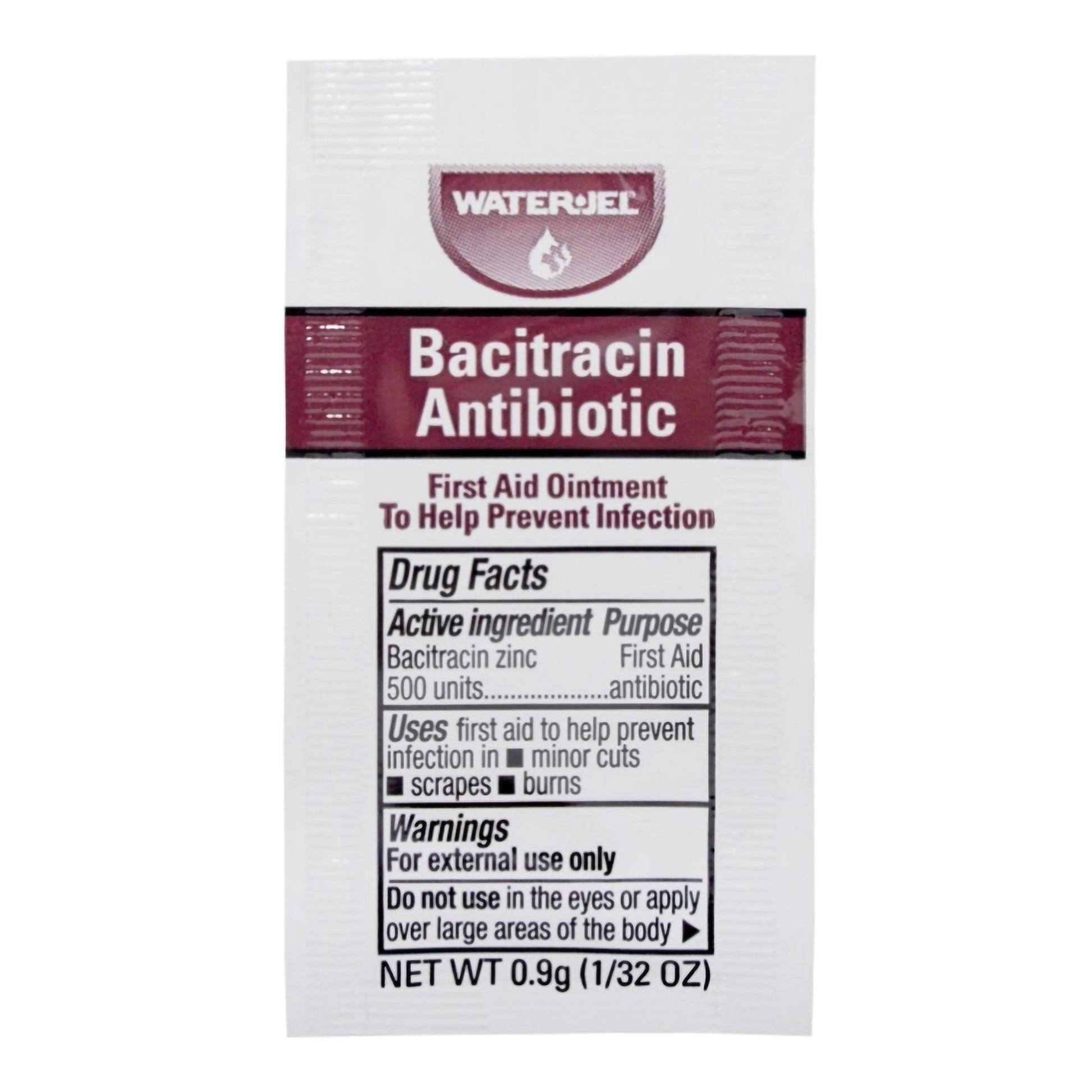 First Aid Antibiotic Bacitracin Zinc Water Jel® Ointment 0.9 Gram Individual Packet