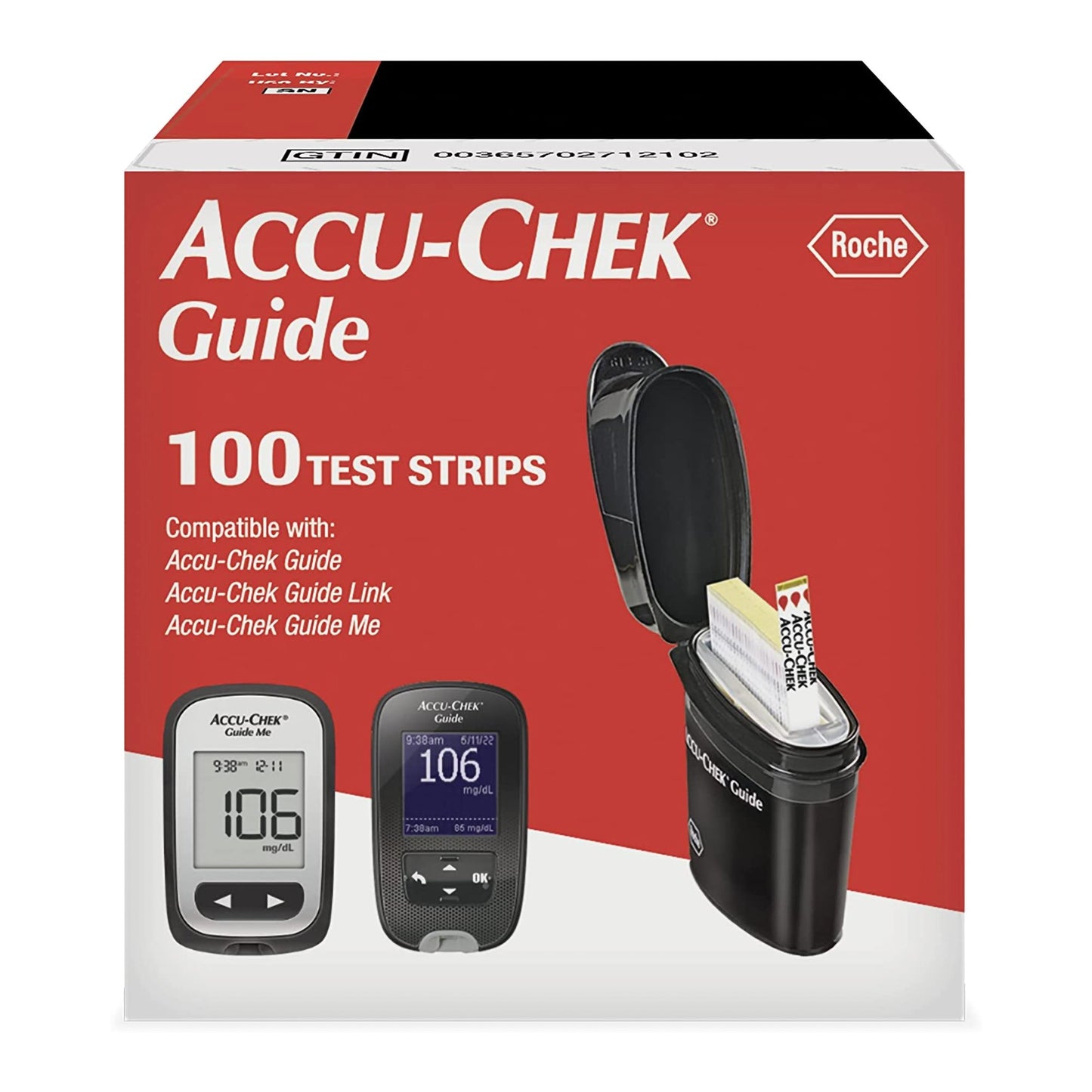 Blood Glucose Test Strips Accu-Chek® 100 Strips per Pack For Accu-Check Blood Glucose Meters