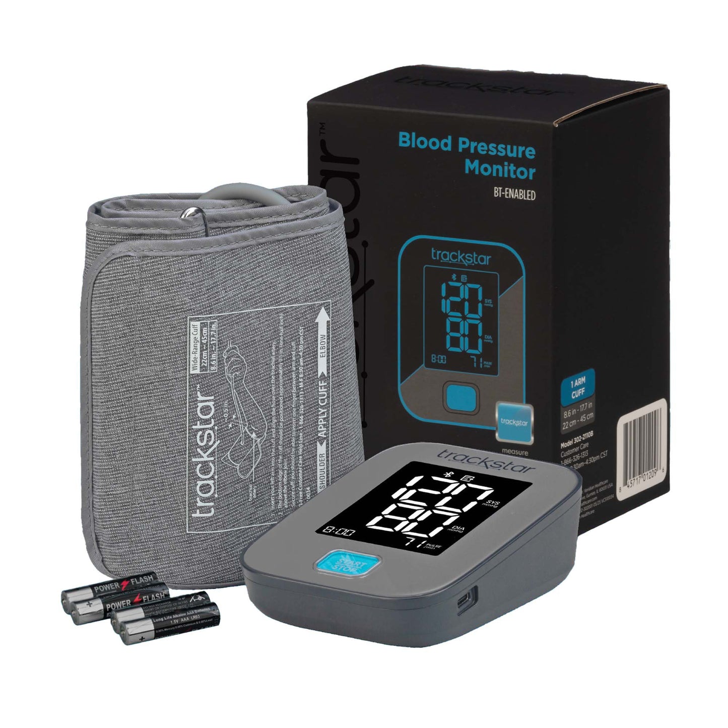 Digital Blood Pressure Monitor RPM Pro™ Adult Cuff Arm Cloth Fabric Cuff 8.6 to 17.7 inch Circumference Mobile