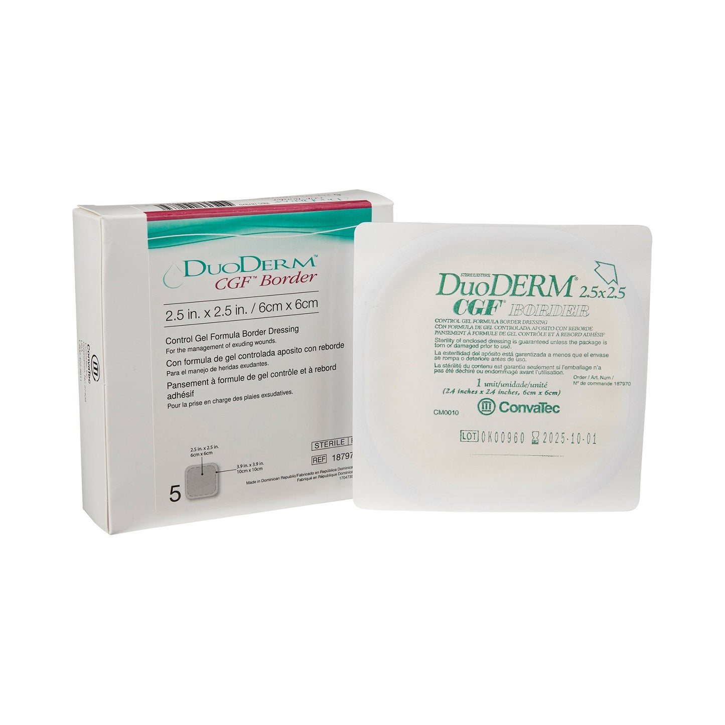 Hydrocolloid Dressing DuoDERM® CGF® Border Foam Backing 2-1/2 X 2-1/2 Inch Square Hydrocolloid