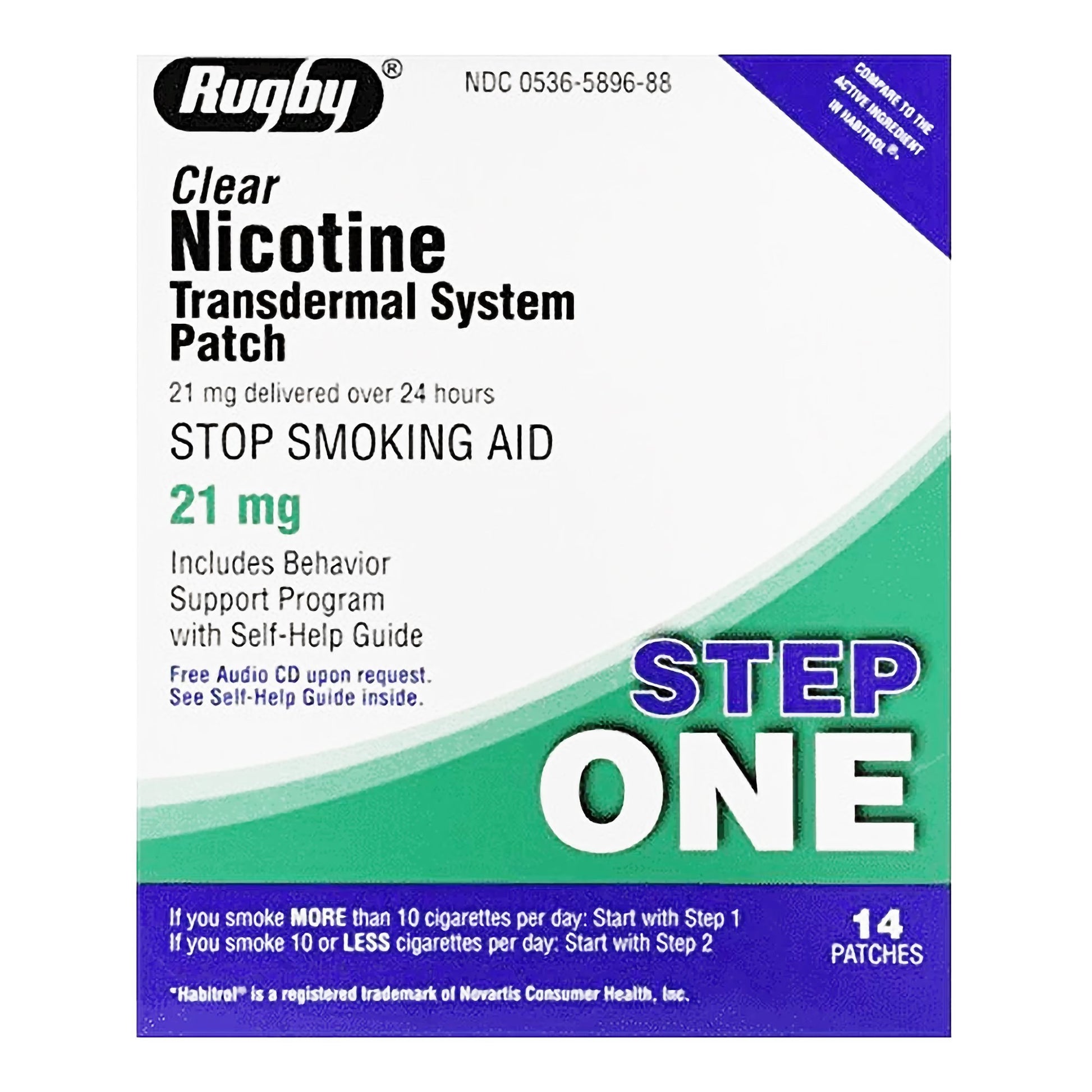 Stop Smoking Aid Rugby® 21 mg Strength Transdermal Patch