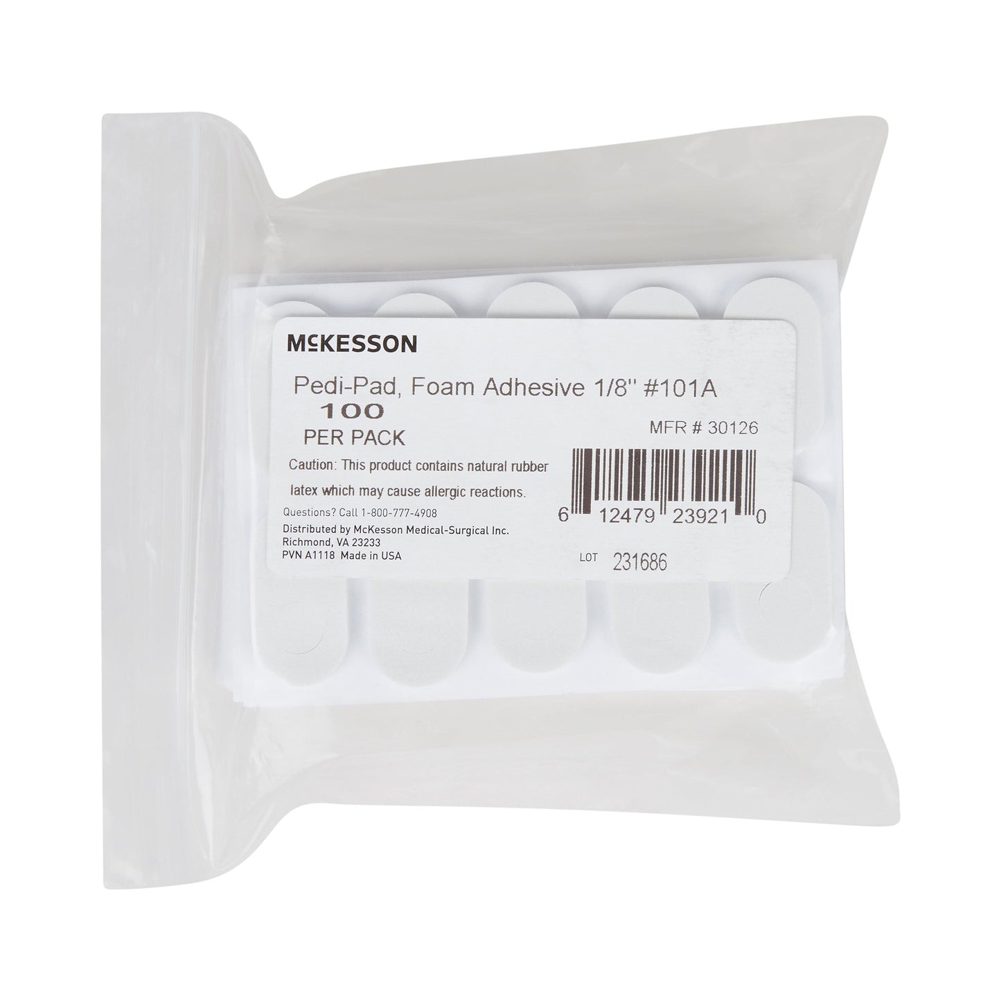 Protective Pad McKesson Pedi-Pad Size 101-A Adhesive Backing Foot