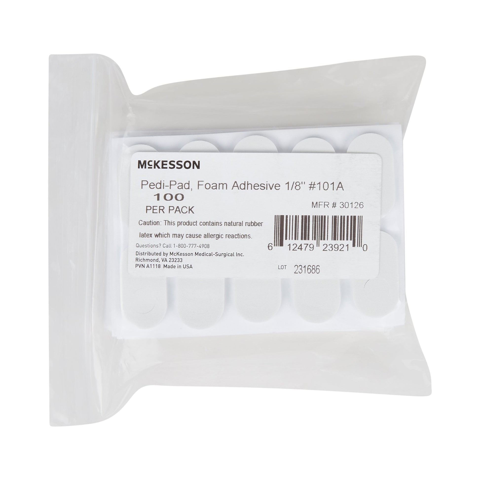 Protective Pad McKesson Pedi-Pad Size 101-A Adhesive Backing Foot