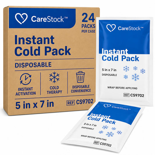 Instant Cold Pack CareStock General Purpose 5 X 7 Inch Calcium Ammonium Nitrate / Water Disposable