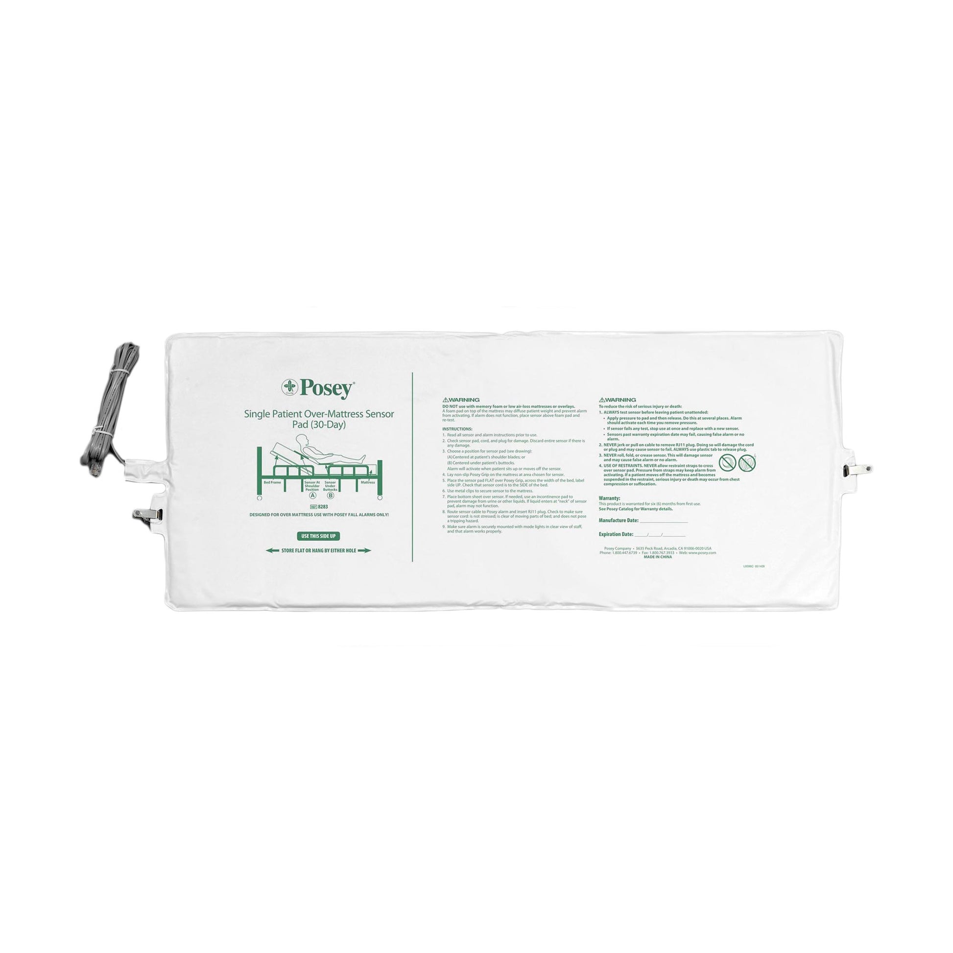 Bed Sensor Pad Posey® 13 X 32-1/2 Inch
