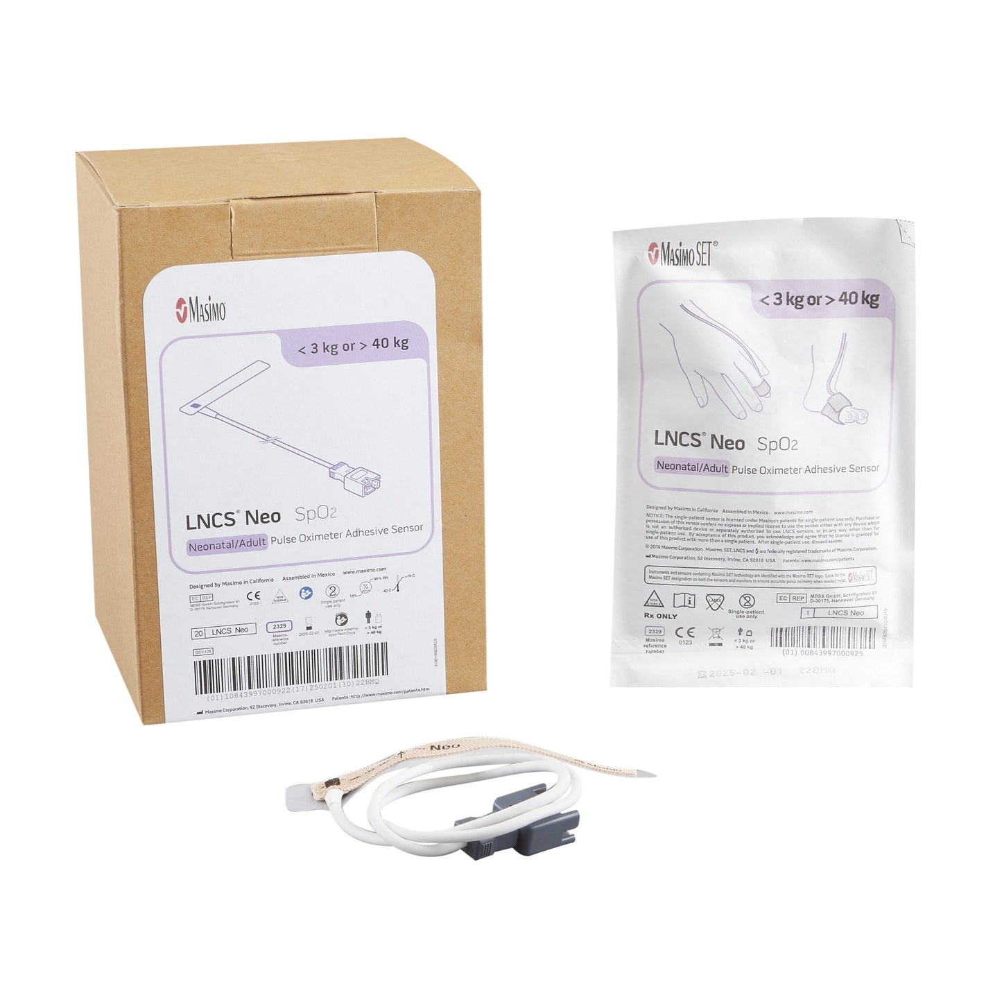 SpO2 Sensor Lncs® Finger Multiple Users Single Patient Use 1-1/2 Foot Cord