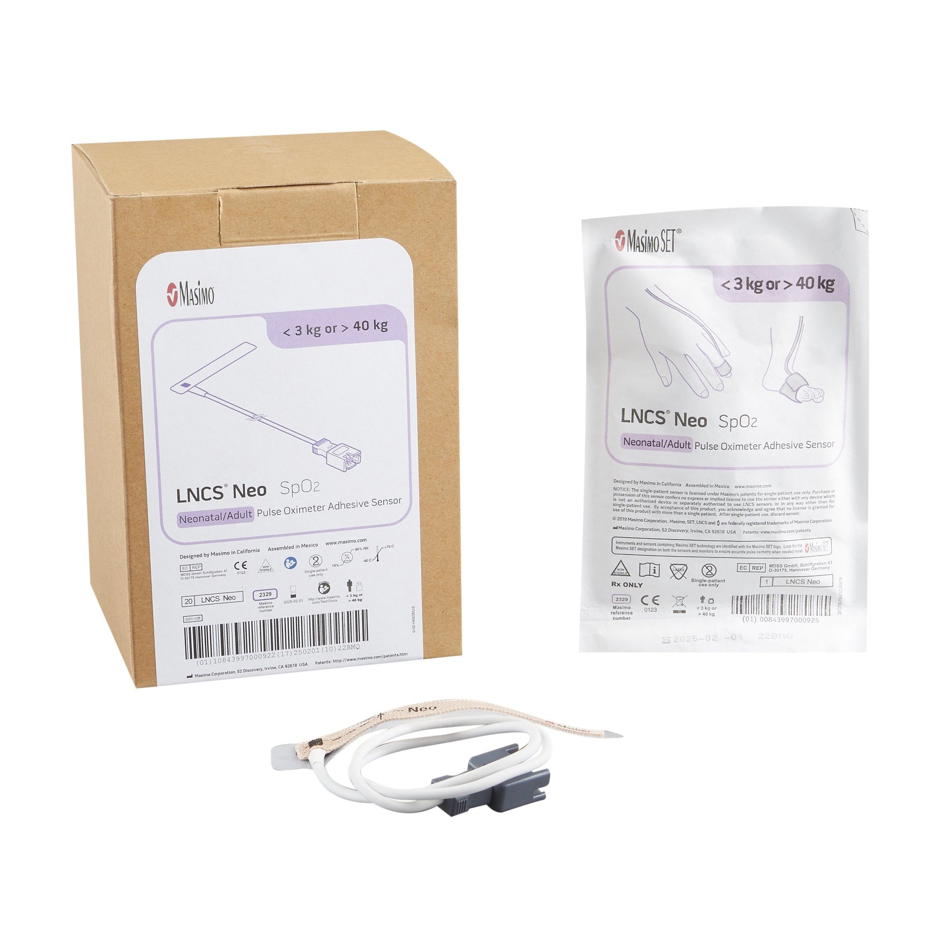 SpO2 Sensor Lncs® Finger Multiple Users Single Patient Use 1-1/2 Foot Cord