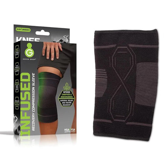 Knee Sleeve Green Drop™ Small / Medium Pull On 13 to 16 Inch Thigh Circumference Knee