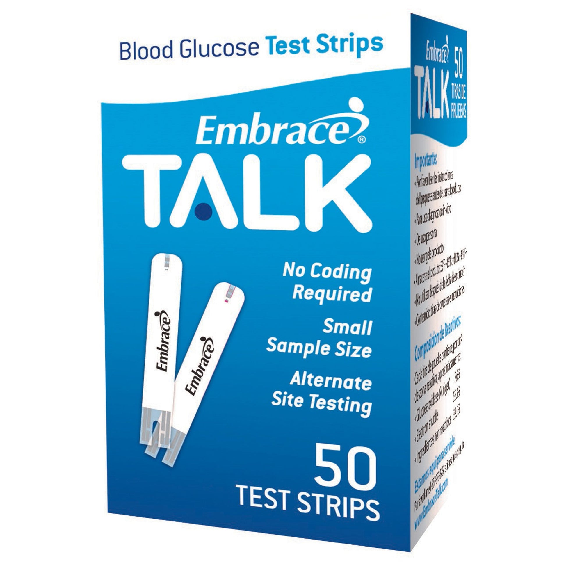 Blood Glucose Test Strips Embrace® 50 Strips per Pack For Embrace® Blood Glucose System
