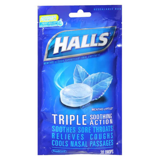Cold and Cough Relief Halls® 5.4 mg Strength Lozenge 30 per Bag