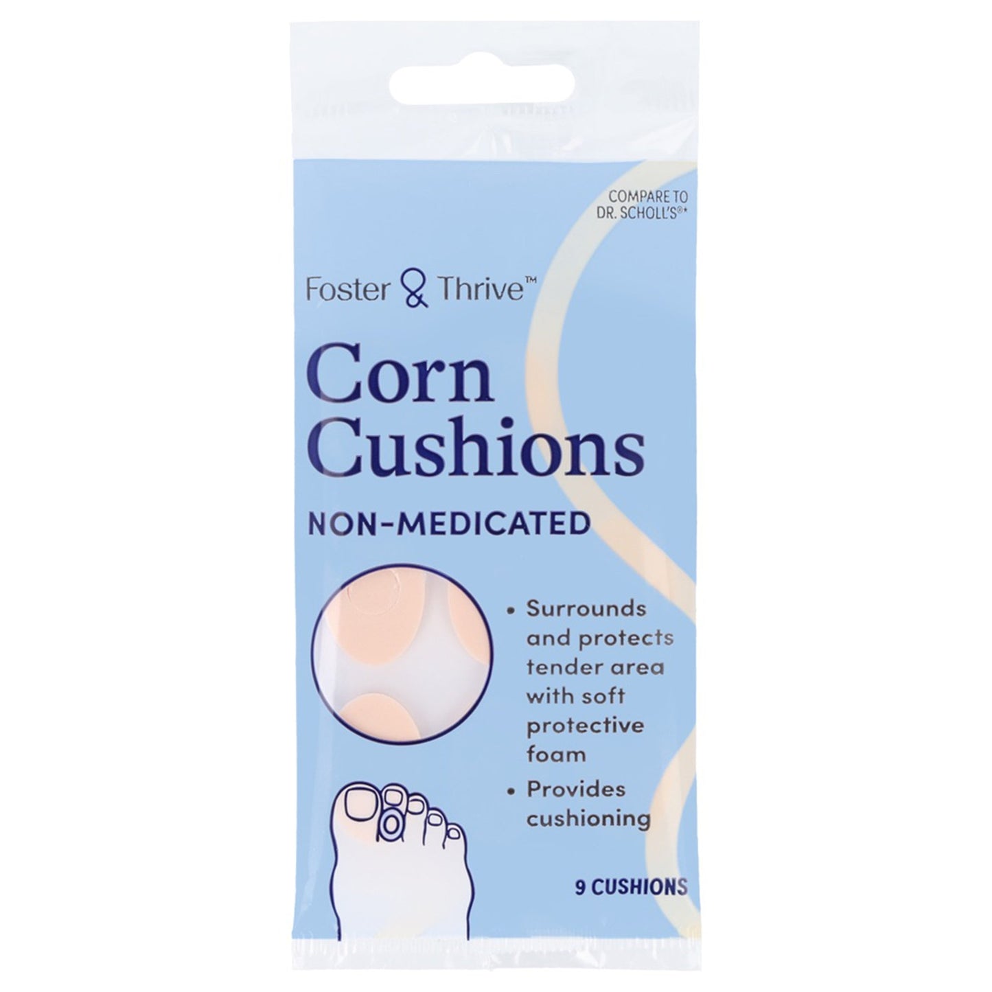 Corn Pad Foster & Thrive™ One Size Fits Most Adhesive Backing Toe
