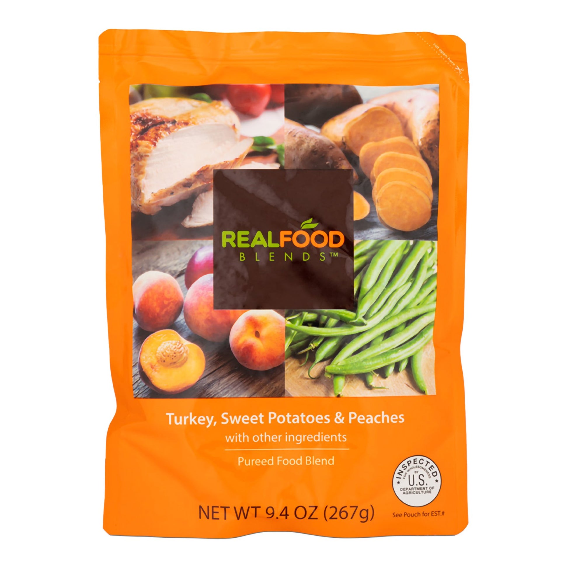 Tube Feeding Formula Real Food Blends® Turkey / Sweet Potatoes / Peaches Flavor Liquid 9.4 oz. Pouch