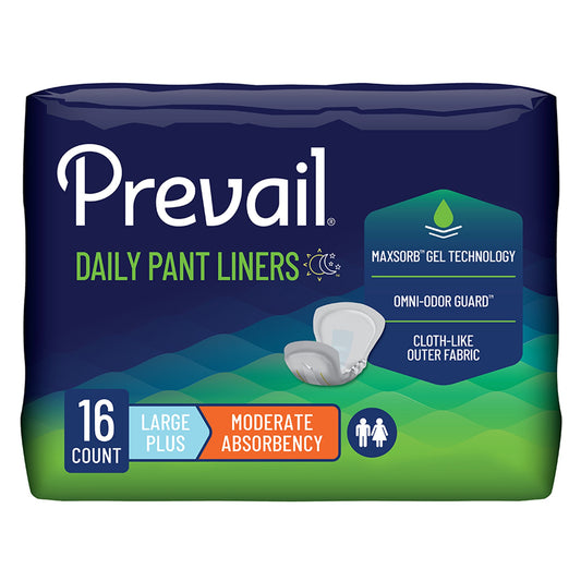 Incontinence Liner Prevail® Daily Pant Liners 28 Inch Length Moderate Absorbency Polymer Core Large Plus