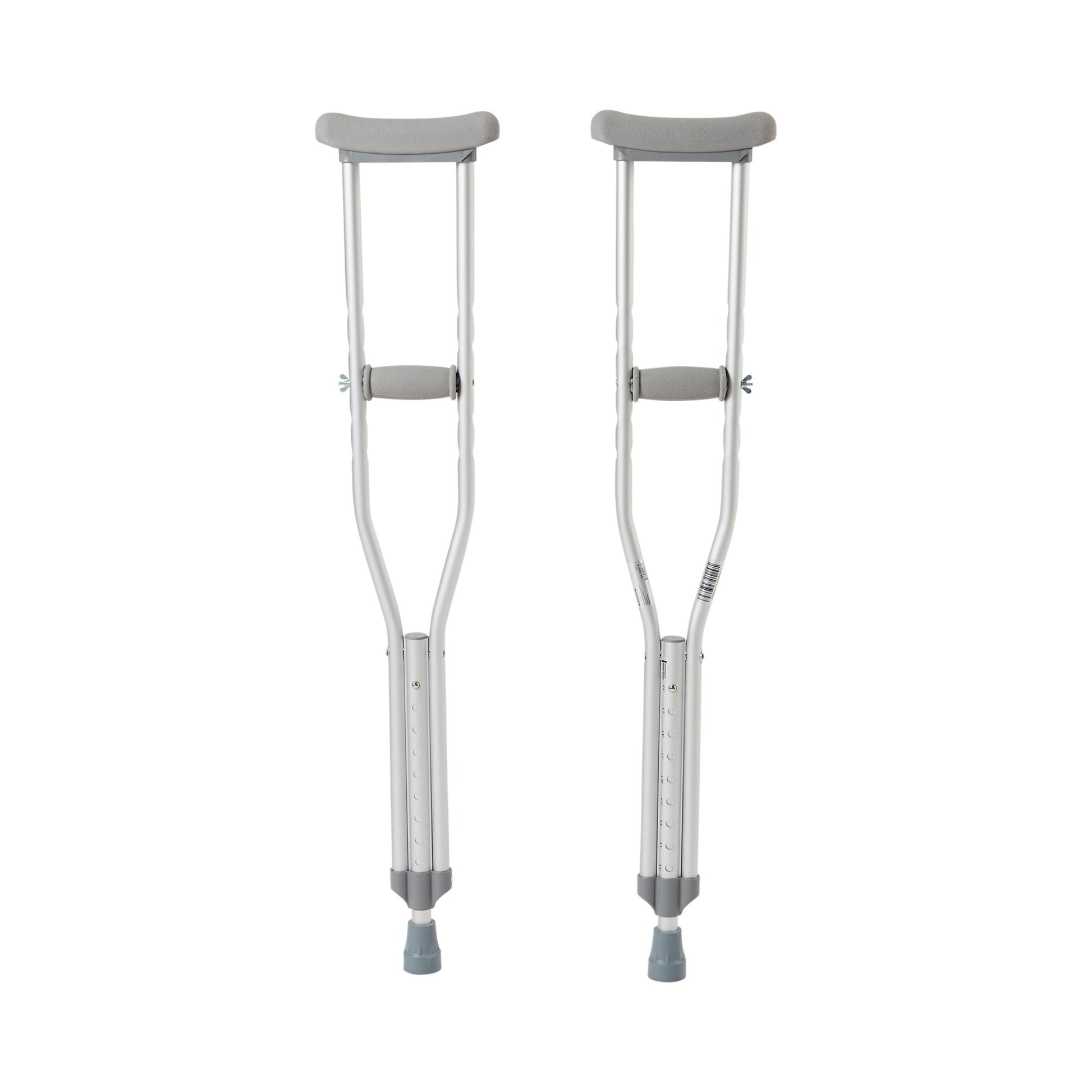 Underarm Crutches McKesson Youth 4 Foot 6 Inch to 5 Foot 2 Inch User Height Aluminum Frame 350 lbs. Weight Capacity