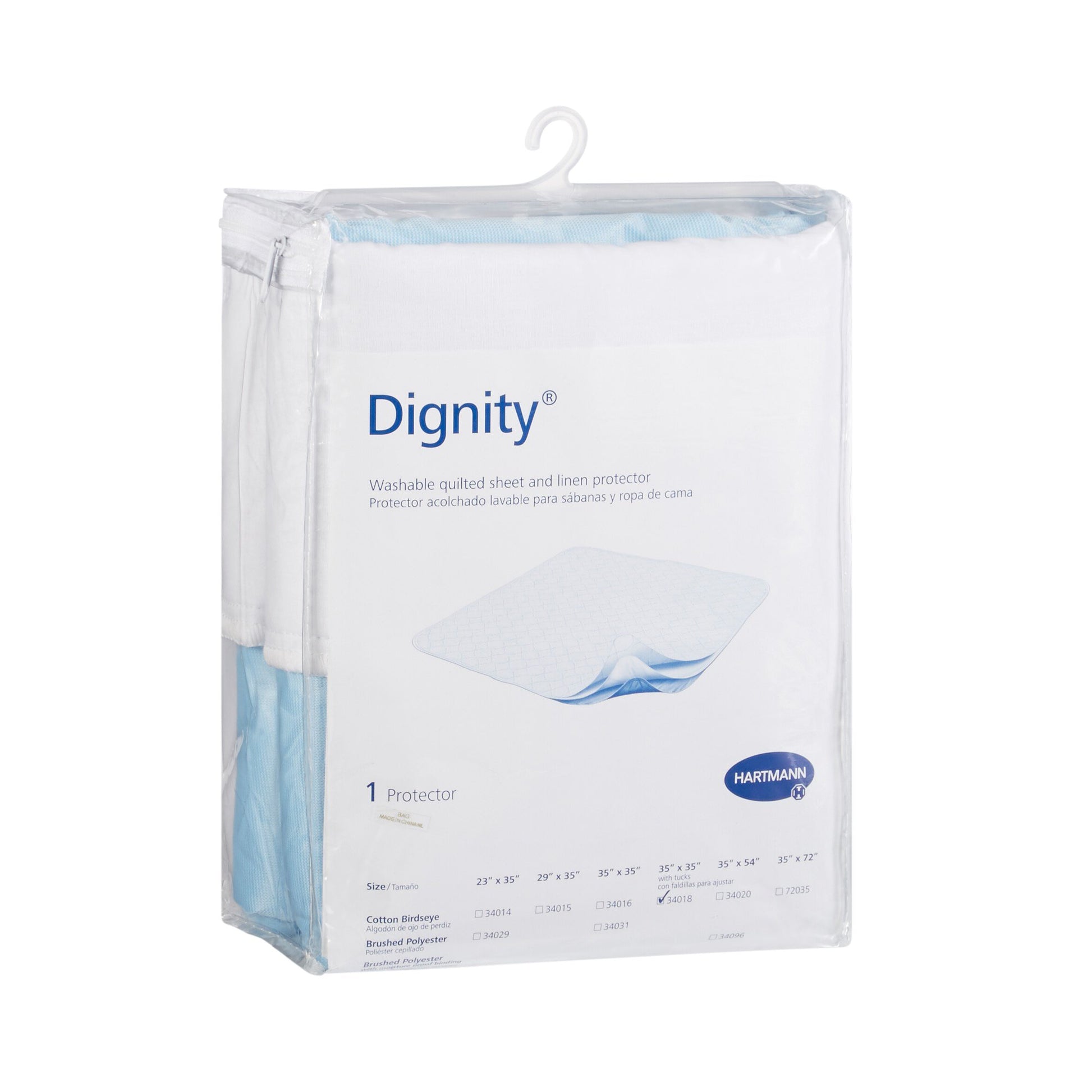Reusable Underpad Dignity® Washable Sheet Protector Tuckable 35 X 35 Inch Cotton Moderate Absorbency