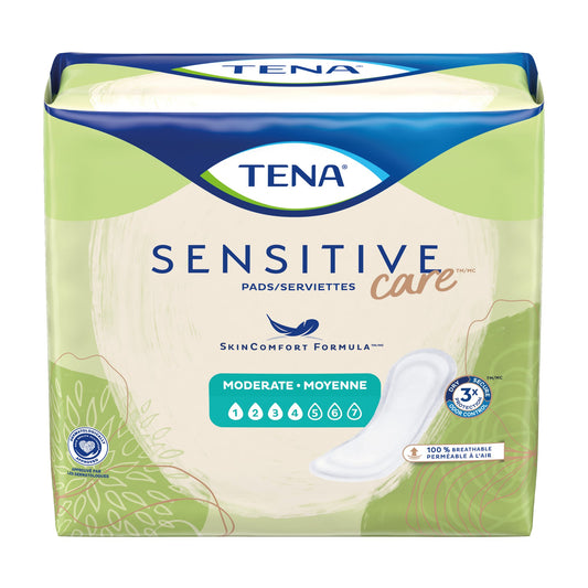 Bladder Control Pad TENA® Sensitive Care Moderate 11 Inch Length Moderate Absorbency Dry-Fast Core™ One Size Fits Most