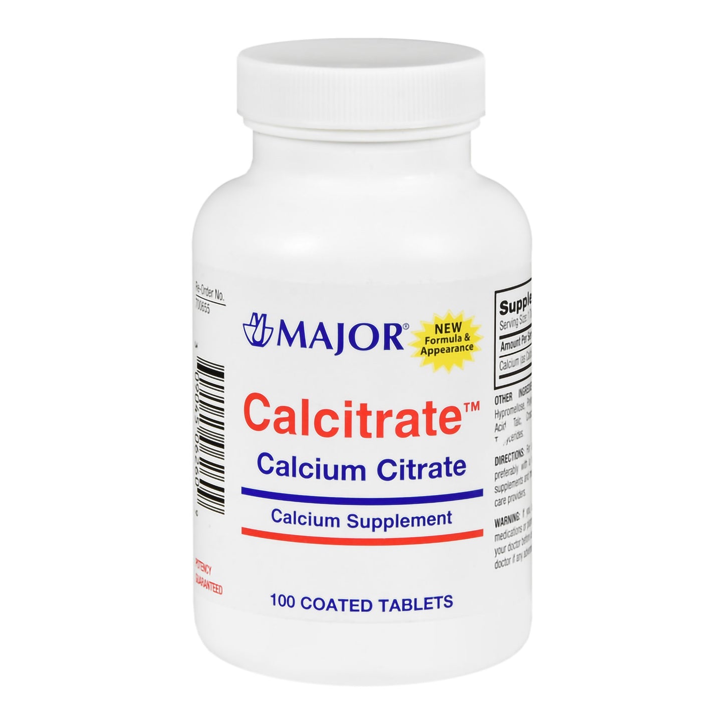 Joint Health Supplement Calcium Citrate 950 mg Strength Tablet 100 per Bottle