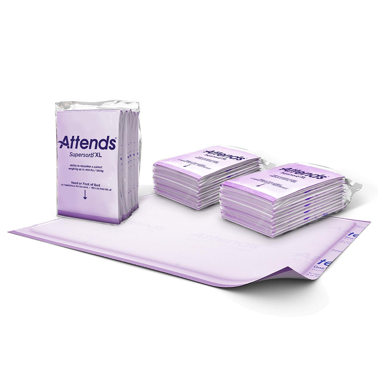 Disposable Underpad Attends® Supersorb™ XL Low Air Loss and Repositioning 36 X 51 Inch Dry-Lock® Core Heavy Absorbency