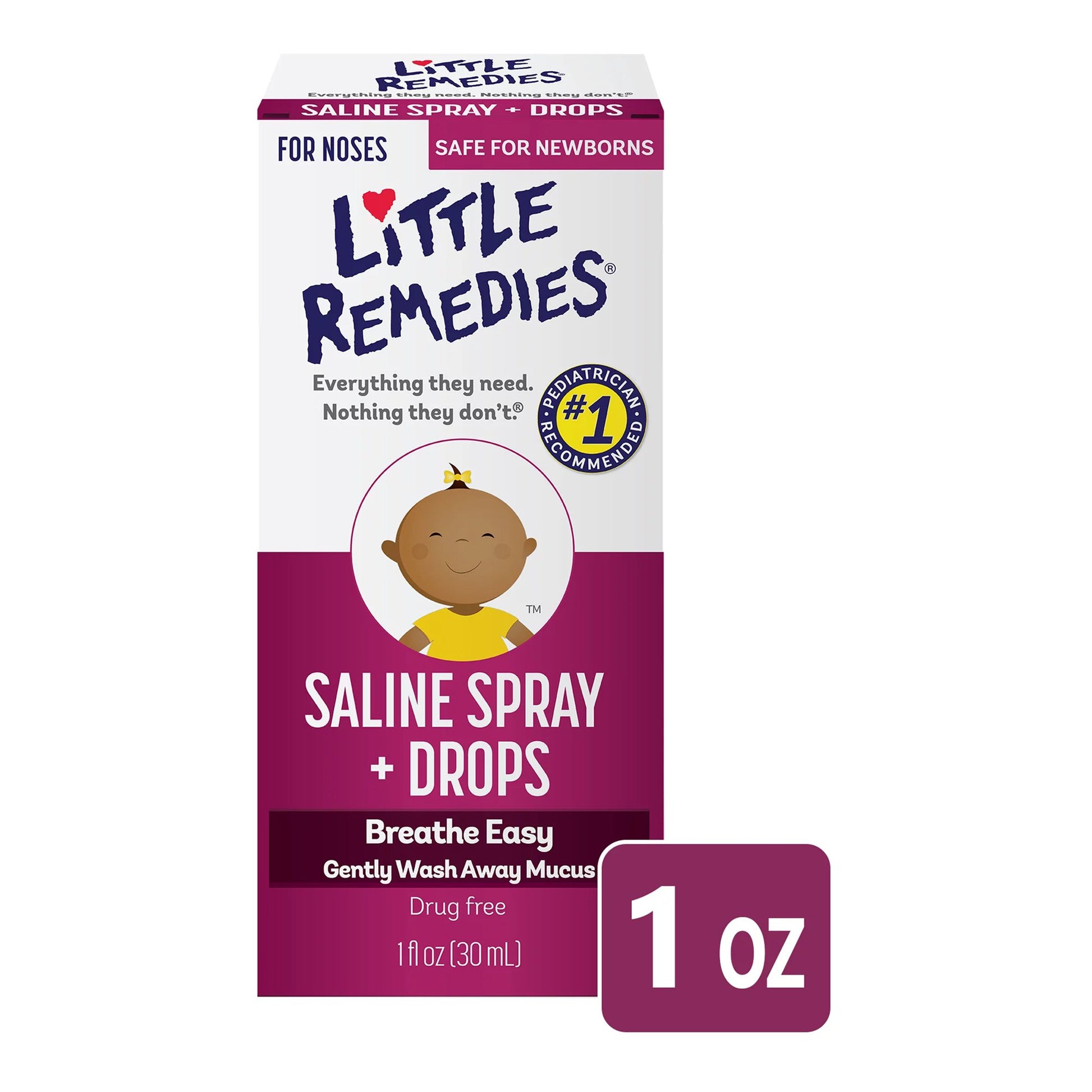 Saline Nasal Spray Little Remedies® 0.65% Strength 1 oz.
