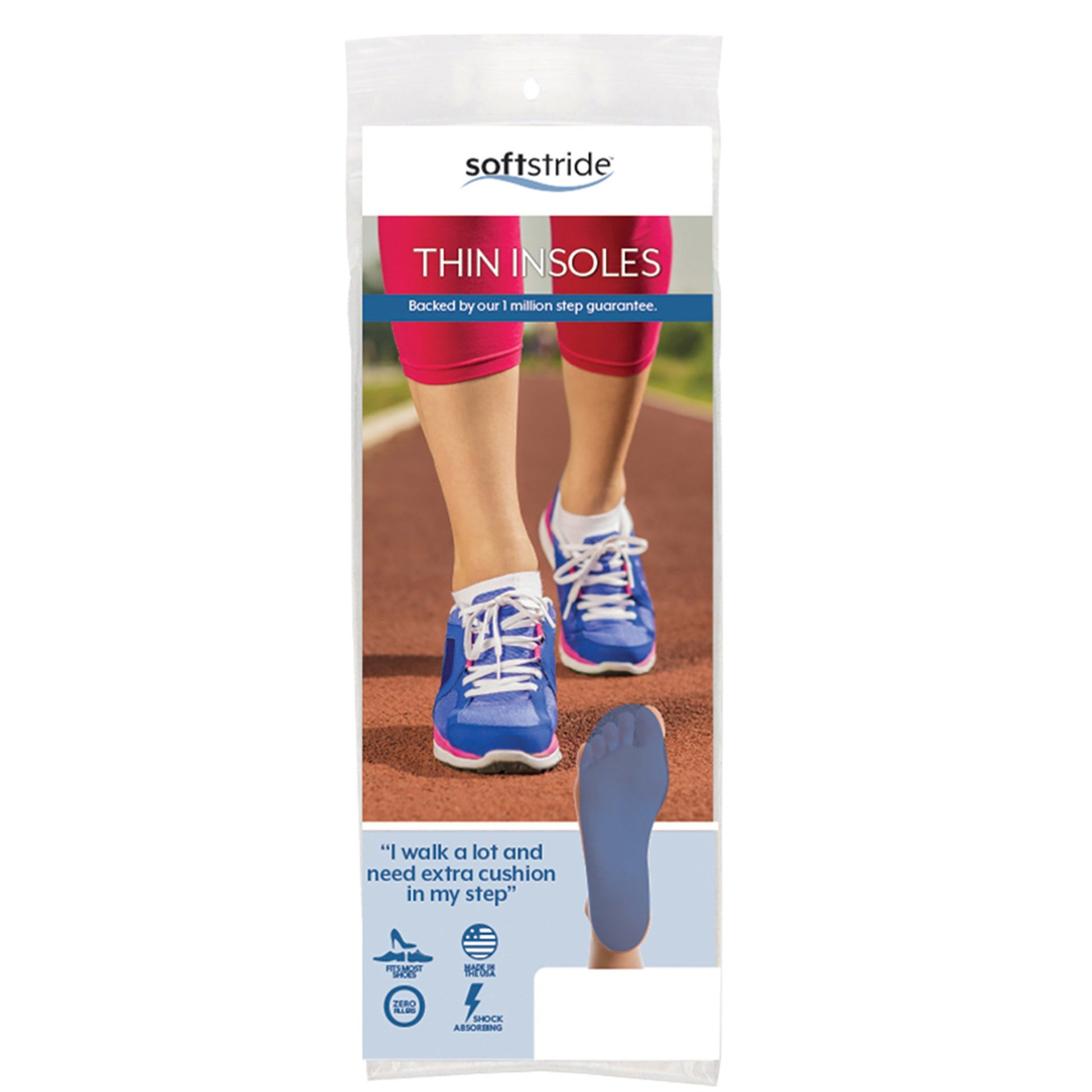 Thin Orthotic Insole Soft Stride™ Thin Insole Polymer Women 4 to 6 / Men 2 to 4