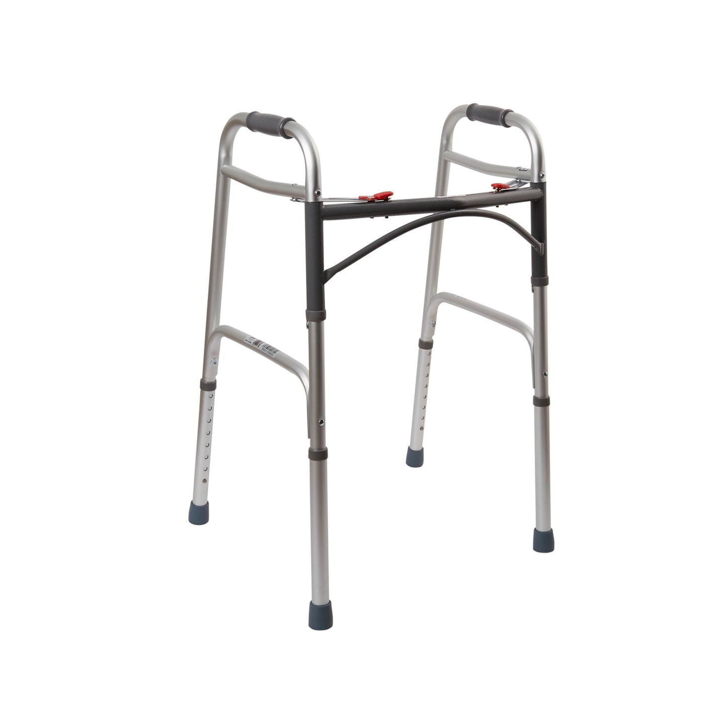 Dual Release Folding Walker Adjustable Height drive™ Deluxe Aluminum Frame 350 lbs. Weight Capacity 32 to 39 Inch Height