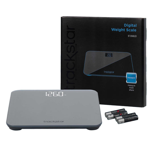 Floor Scale Trackstar Digital Display 440 lbs. Weight Capacity Gray Battery Operated