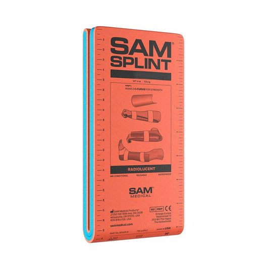SAM® Moldable Splint Folded Splint Foam / Aluminum Orange / Blue 4 X 18 Inch
