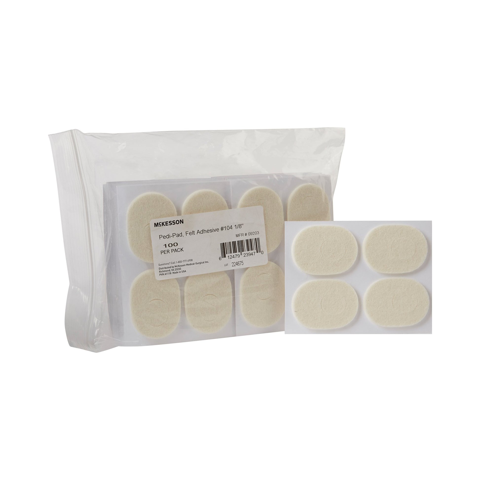 Foot Pad McKesson Pedi-Pad Size 104 Adhesive Backing Foot