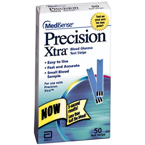 Blood Glucose Test Strips Precision Xtra® 50 Strips per Pack For Precision Xtra® Systems