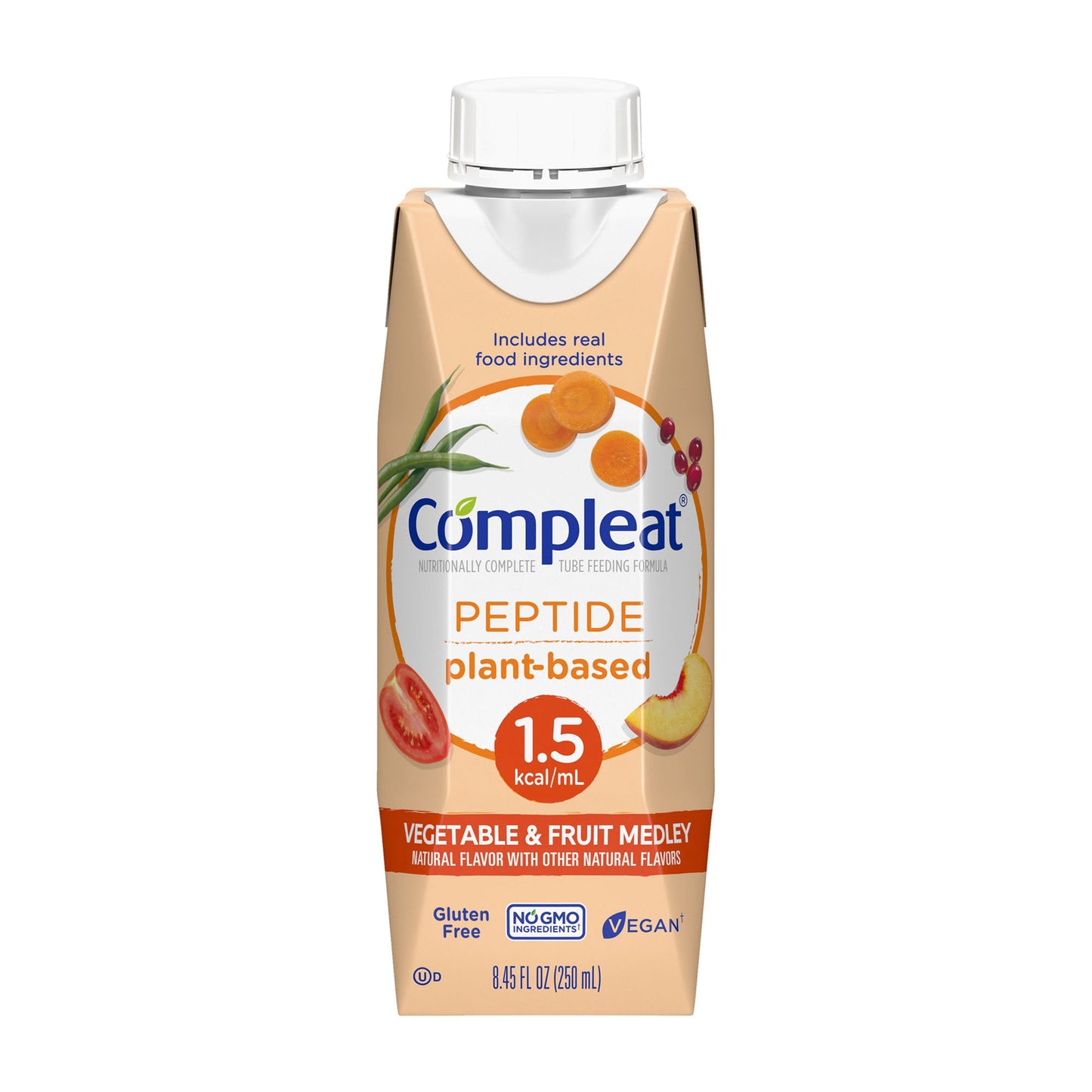 Oral Supplement Compleat® Peptide 1.5 Vegetable / Fruit Flavor Liquid 8.45 oz. Reclosable Carton
