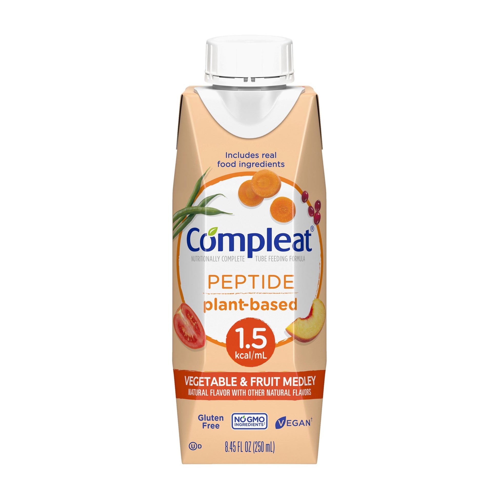 Oral Supplement Compleat® Peptide 1.5 Vegetable / Fruit Flavor Liquid 8.45 oz. Reclosable Carton