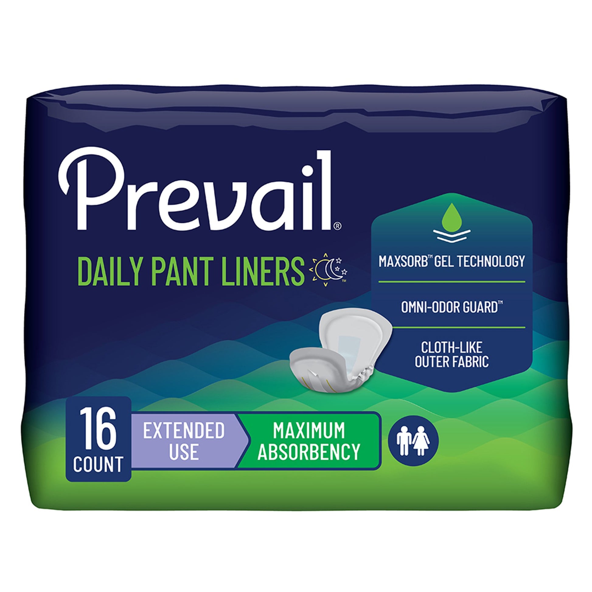 Incontinence Liner Prevail® Daily Pant Liners 28 Inch Length Heavy Absorbency Polymer Core One Size Fits Most