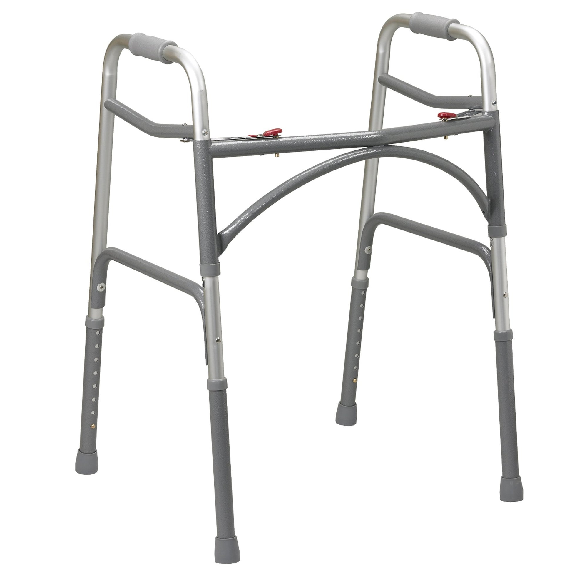 Bariatric Dual Release Folding Walker Adjustable Height drive™ Steel Frame 600 lbs. Weight Capacity 32 to 39 Inch Height